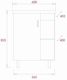 Напольная тумба под раковину Onika Тимбер 106116 60см серый матовый/дуб сонома